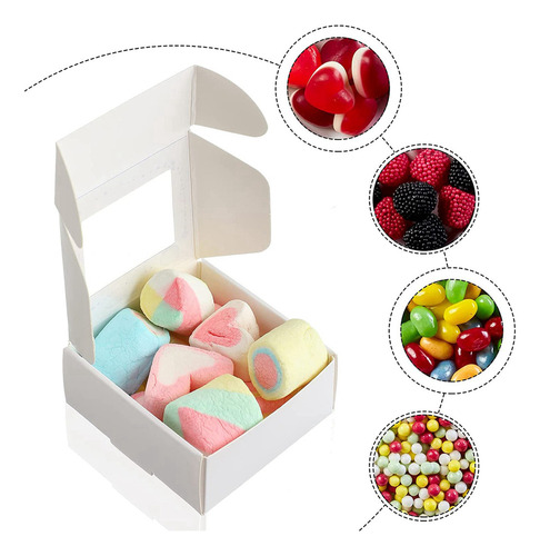 Mini Caja De Papel Kraft De 100 Piezas Con Ventana Y Embalaj