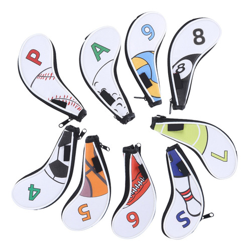 Cubiertas Cabeza Hierro Golf De 9 Piezas Impermeables De Pu