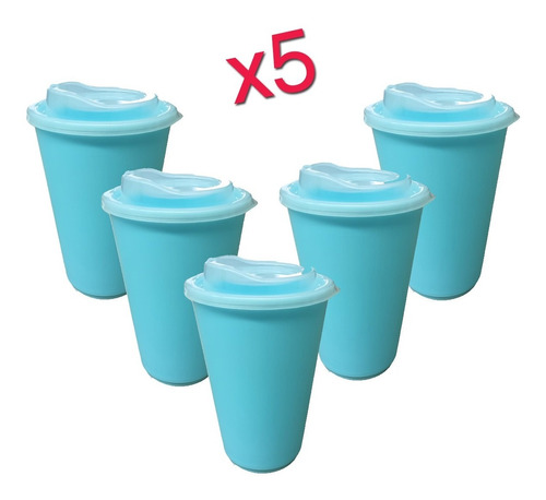 Set X 5 Vaso Reutilizable Tipo Starbucks Mug Pastel - 500 Ml