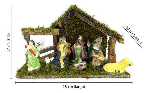 Pesebre Navideño Cerámica X 9 Piezas, Adornos Navidad 12790