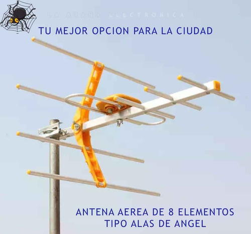 Antena Aerea 8 Elementos Hdtv Ideal Pára La Ciudad