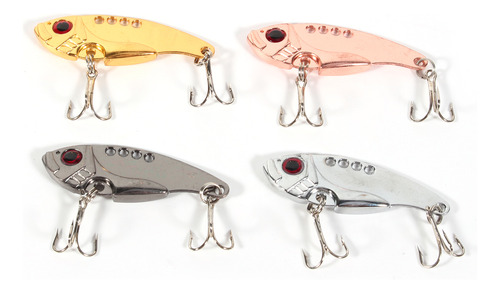 Hook 4pcs 11g 55mm Metal Vib Fishing Lures Crank Baits Red