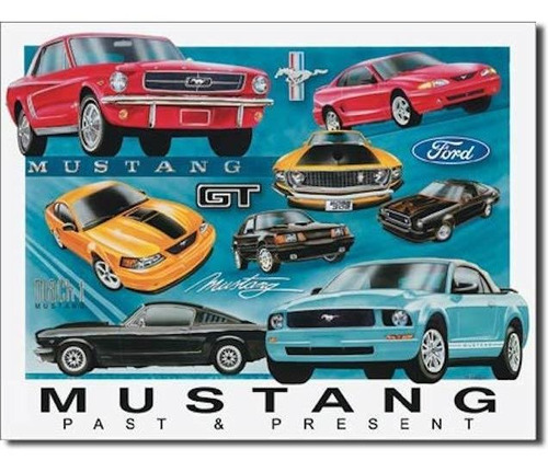 Anuncio Poster Lamina Cartel Pasado Presente Ford Mustang Gt