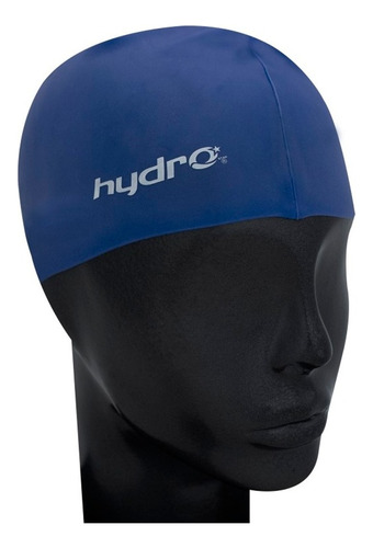 Gorra Silicona Natacion Hydro Pileta Gorro Latex Impermeable Color Azul Diseño de la tela Liso Tamaño Adulto