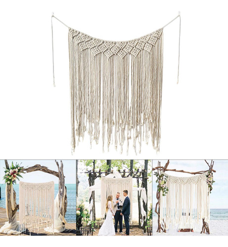 Tapiz Colgante De Pared Tejido Con Borlas De Macramé Para