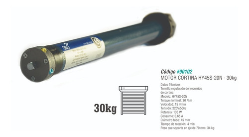 Motor De Cortina Tubular Para 30kg (automatizacion)