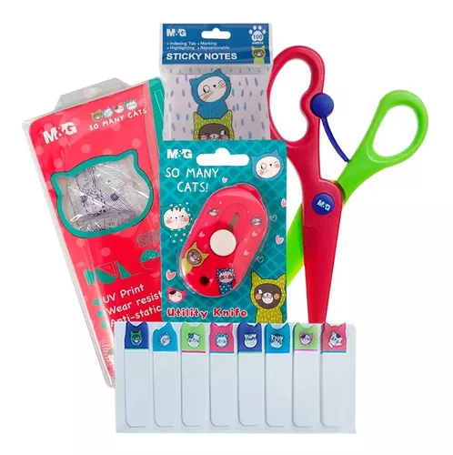 Paquete Kit Útiles Escolares M&g 8 Pzas Para Niñas Log-on