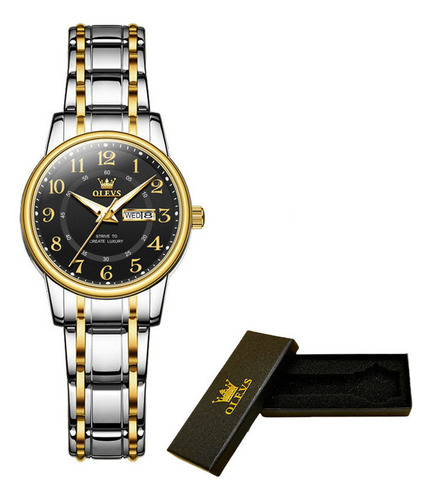 Relojes Luminosos Impermeables De Acero Inoxidable Olevs Color Del Fondo Silver Golden Black