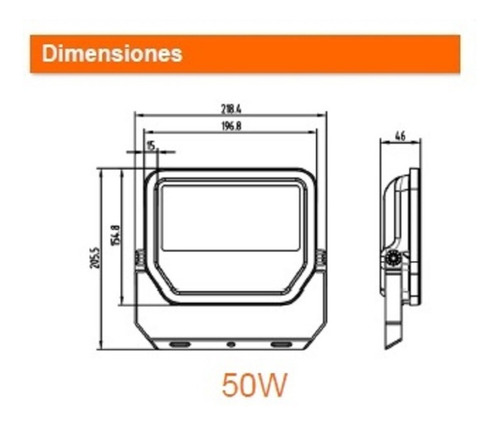 Imagen 3 de 5 de Reflector Led Ledvance Floodlight 50w Luz Calida Ip65