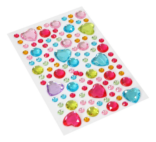 Piedras De Acrílico Con Adhesivo Barrilito, Decorativas Color Forma de Corazón Diámetro 1 cm Largo 1 cm