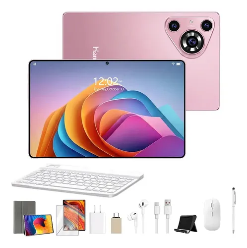 Tablet Android Pura 80 Tab Kit Completo 12 Gb 512 Gb 11.6'' Full Hd Wifi 2.4/4g/5g Dual Sim Bateria 8800mah Com Chip Caneta+teclado E Mouse Para Estudos E Trabalho Roblox Youtube 2 Em 1 Cor Rosa