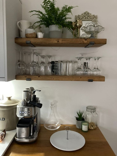 Estante Repisa Cocina Invisible 80x30 + Mensulas De Hierro Varios