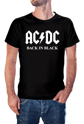 Polera Ac Dc Hombre 100% Algodón