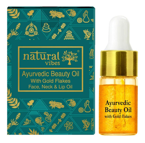 Natural Vibes Gold Beauty Oil - Elixir Para Labios Faciales 