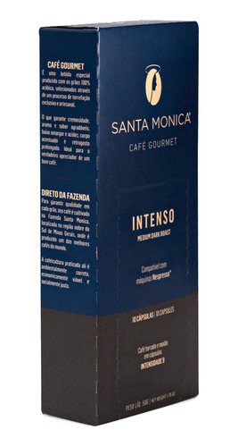 Café Gourmet Intenso 10 Cápsulas Nespresso - Santa Monica
