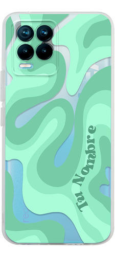 Funda Para Realme Para Mujer Curvas Verdes Con Tu Nombre