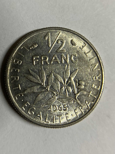 Moneda De Francia De Medio Franco De 1965 Envio Gratis