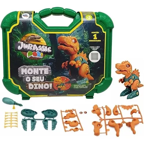 Maleta Monte Seu Dino Jurassic Montar Dinossauro Brinquedo