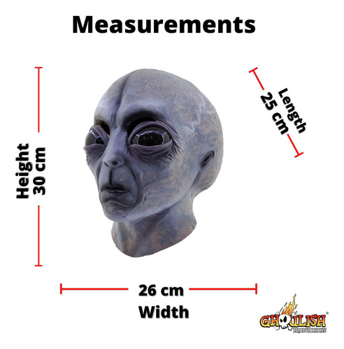 Máscara De Alien Marciano Del Área 51 Hecha De Látex,