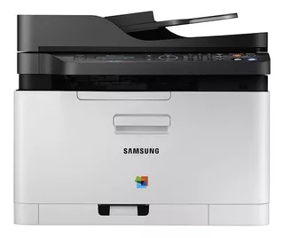 Impressora a cor multifuncional Samsung Xpress SL-C480FW com wifi branca e preta 110V - 127V