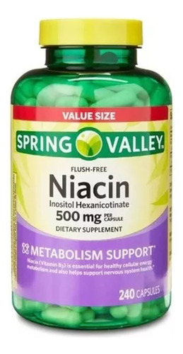 Spring Valley Niacina Vitaminab3 Inositol 240capsulas Niacin