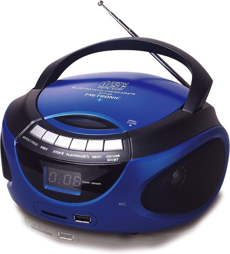 Metronic 477129 - Radio Cd Portátil Con Bluetooth Y Puerto