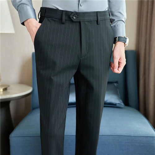 Pantalones Formales De Hombre Con Cintura Invisible De Talla