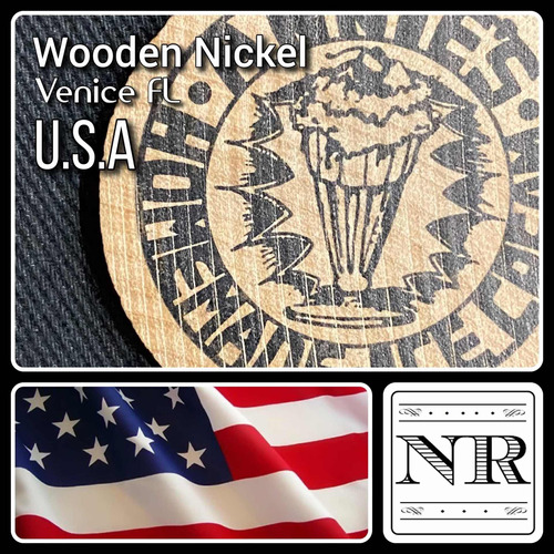 Wooden Nickel - Token - Madera - Publicidad - 25 Cents