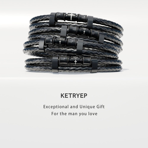 Pulsera Cruzada Ketryep Para Hombres, Verso Bíblico