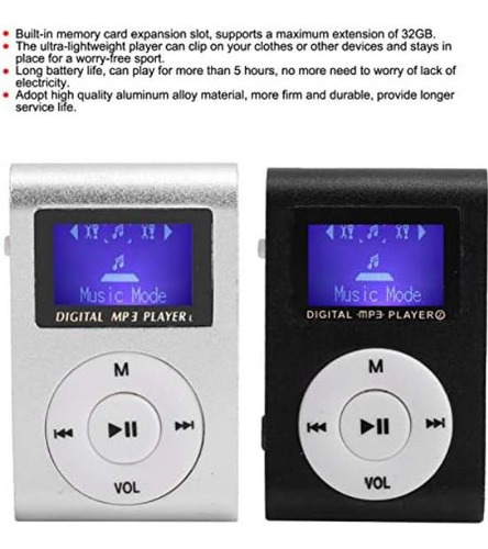 Mini Reproductor De Mp3 Portátil Con Pantalla Lcd Backclip M