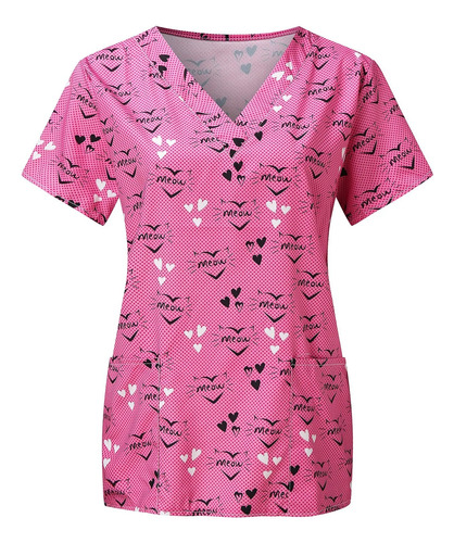 Blusa De Manga Corta Para Mujer, Uniforme De Enfermera, Ropa