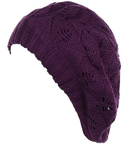 Byos Women Winter Chic Leafy Cutout Crochet Soft Knit French