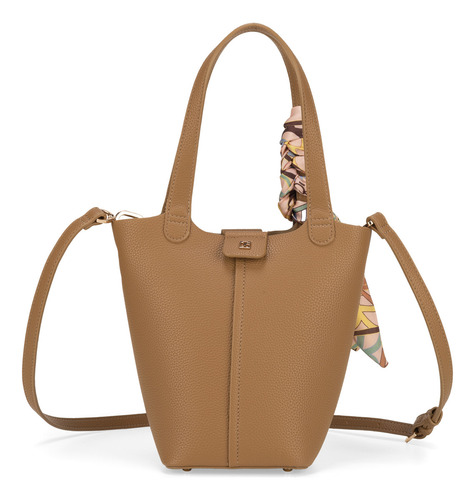 Bolsa Tote Cloe Ixinali Mediano Color Marrón claro