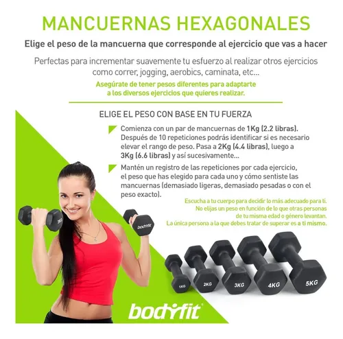 Par Pesas Mancuernas 5kg 11lb Neopreno Bf neo05k neg par