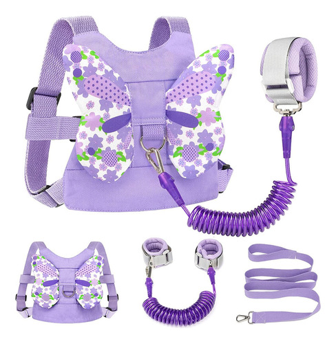 Coleira Infantil Mochila Guia De Segurança Anti Perda Cinta Cor Roxo