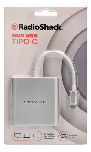 Adaptador 3 En 1 Tipo C Radioshack Color Plateado