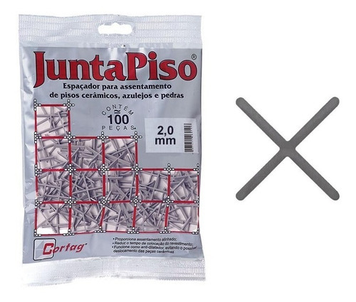 Espaçador Juntapiso 2mm Cortag 100un