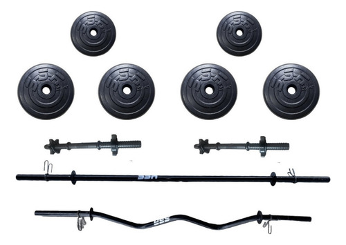 Kit Barra Recta Barra Z Y Mancuernas Pesas 100lbs Ajustables