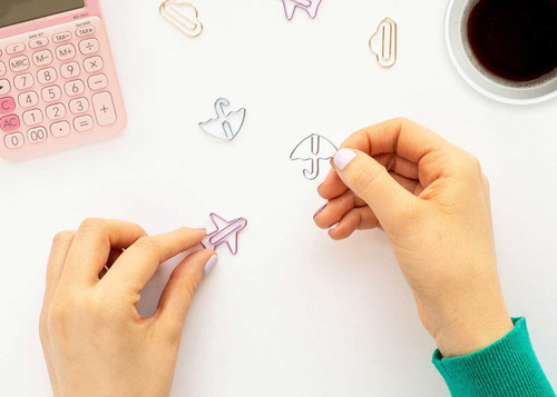 Bullet Journal Kit, Libreta De Puntos, Marcatextos, Clips Color Azul