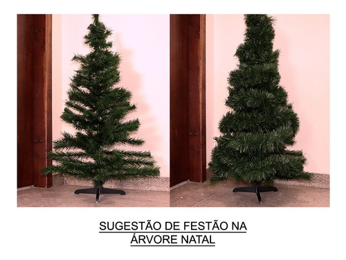 Imagem 5 de 8 de Kit Festão Verde De Natal 5m Fougeron Quadruplo - 4 Unid.