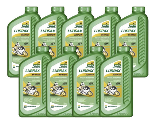 Oleo Lubrax Essencial Moto 4 Tempos- 20w50 Mineral 9 Litros