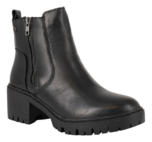 Botin De Cuero Gaby Negro Alquimia
