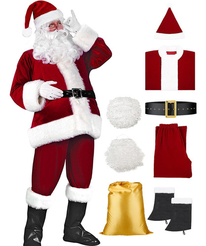 Traje De Papá Noel Thupmuk Traje De Papá Noel Para Adulto 10