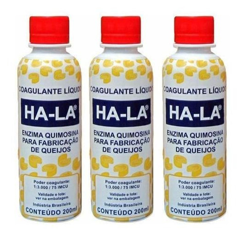 Kit Coalho Líquido Ha-la Coagulante Para Queijos 600ml