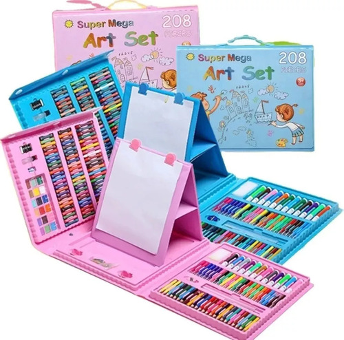 208 Piezas De Arte Para Niños Kit Set De Dibujo Portátil 