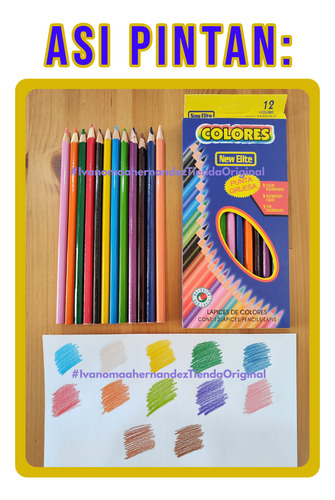 12 Colores Madera + Goma Sacapuntas Metal Borrador Lápices