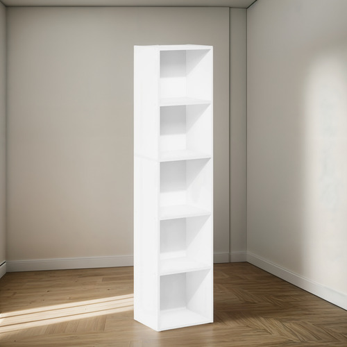 Estantería Para Libros 5 Niveles Color Blanco