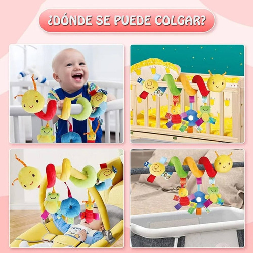 2pcs Peluche Sonaja Juguete Espiral Para Bebe Carriola, Cuna