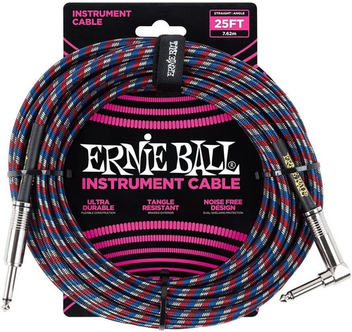 Cable Ernie Ball Para Instrumento 7,62malla Tejida