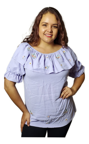 Blusa Bordada Olan Grande Extra Estirable 1xl 2xl 3xl